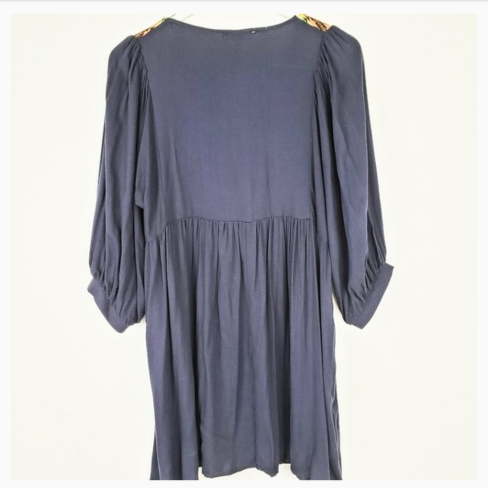 Umgee prairie western Navajo bib blue boho dress oversized tribal cowgirl A9919 - Picture 7 of 8